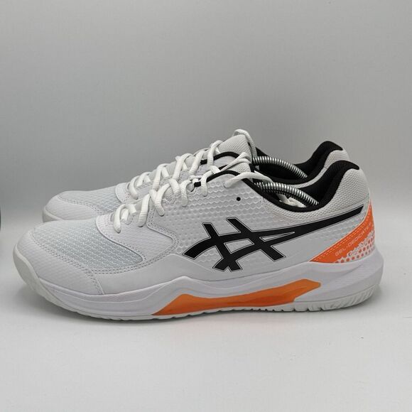 Asics Men's Gel-Dedicate 8 Pickleball 1041A409-10 Size 13‎ New White Orange - Picture 1 of 9